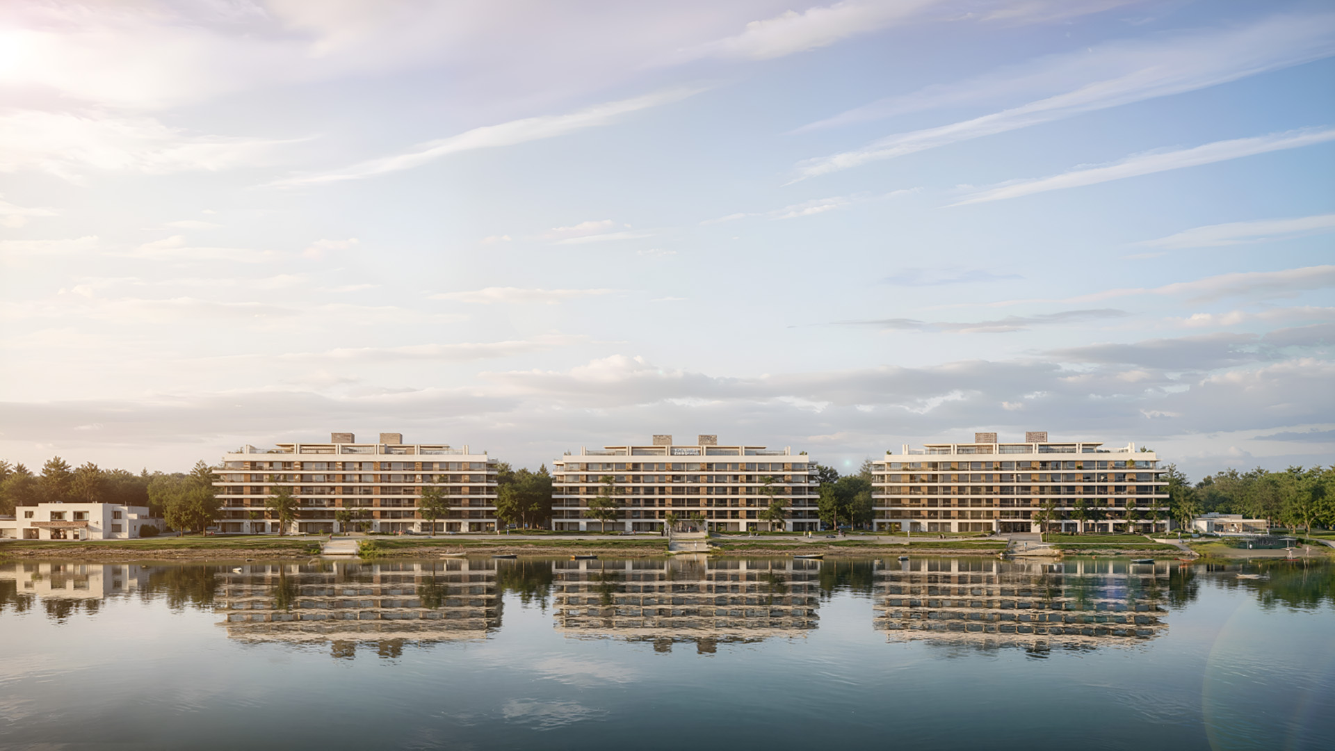 Santa Clara Residences — vista desde la laguna